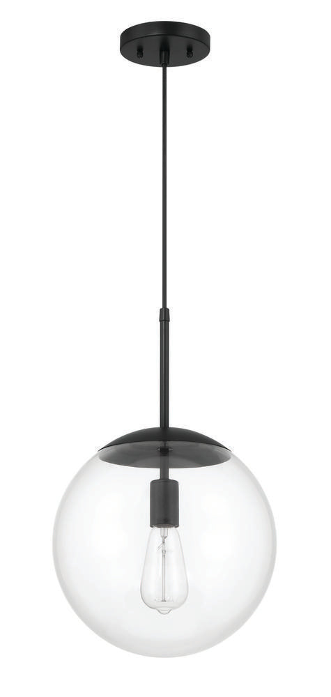 Craftmade Gaze 12 Inch 1 Light Pendant in Flat Black Model: 56892-FB