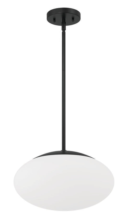 Craftmade Gaze 14 Inch 1 Light Oval Pendant in Flat Black Model: 56894-FB