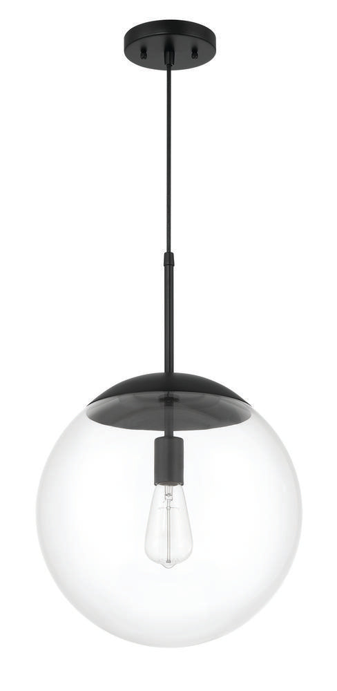 Craftmade Gaze 14 Inch 1 Light Round Pendant in Flat Black Model: 56893-FB
