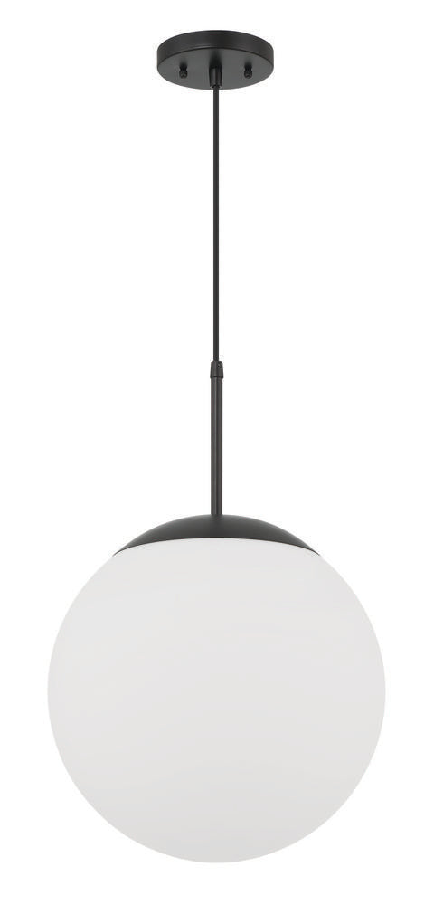 Craftmade Gaze 14 Inch 1 Light Round Pendant in Flat Black Model: 56893-FB