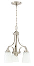Craftmade Grace 3 Light Down Chandelier in Brushed Polished Nickel Finish Model: 41913-BNK