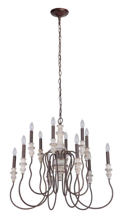 Craftmade Highgate 12 Light Chandelier in Cottage Whit Forged Metal Finish Model: 52812-CWFM