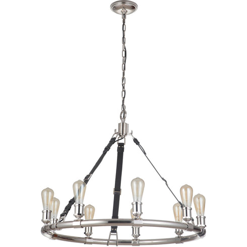 Craftmade Huxley 9 Light Chandelier in Polished Nickel Model: 48129-PLN