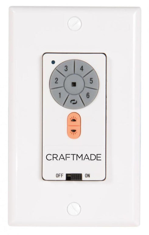 Craftmade IDC2 Wall Control 6 Speed Up light & Reverse in Flat Black Finish Model: IDC2-WALL