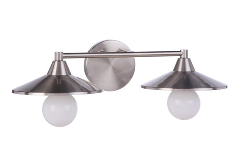 Craftmade Isaac 2 Light Vanity in Brushed Polished Nickel Model: 12519BNK2