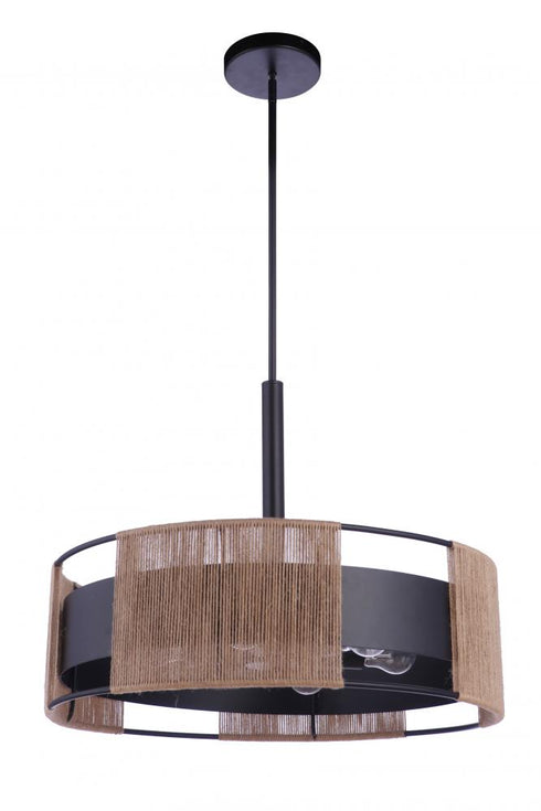 Craftmade Kensey 6 Light Pendant in Flat Black Model: 59096-FB