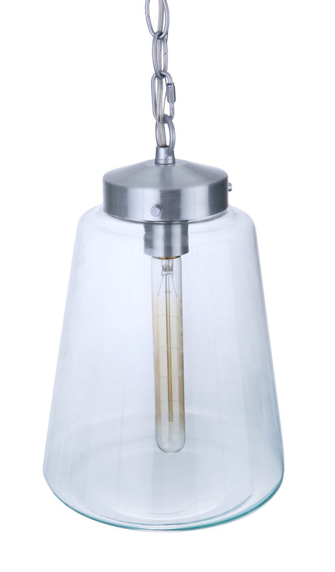 Craftmade Laclede 1 Light Large Outdoor Pendant in Satin Aluminum Model: ZA3821-SA