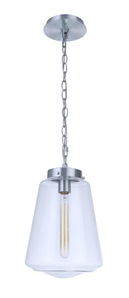 Craftmade Laclede 1 Light Large Outdoor Pendant in Satin Aluminum Model: ZA3821-SA
