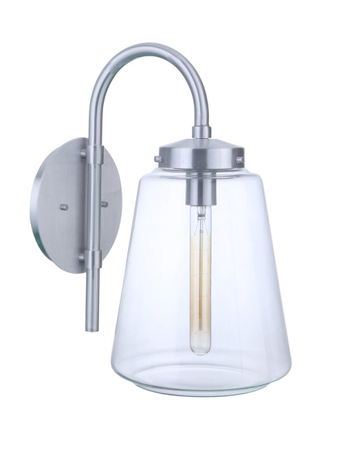 Craftmade Laclede 1 Light Large Outdoor Wall Lantern in Satin Aluminum Model: ZA3824-SA