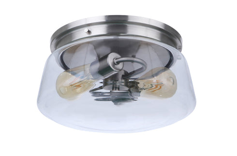 Craftmade Laclede 2 Light Outdoor Flushmount in Satin Aluminum Model: ZA3837-SA