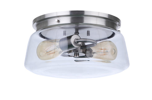 Craftmade Laclede 2 Light Outdoor Flushmount in Satin Aluminum Model: ZA3837-SA