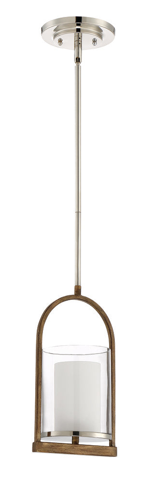 Craftmade Lark 1 Light Pendant in Polished Nicke Whiskey Barrel Finish Model: 46491-PLNWB