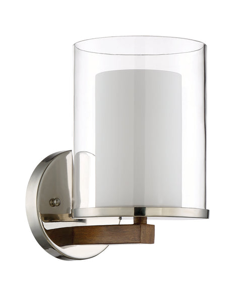 Craftmade Lark 1 Light Wall Sconce in Polished Nicke Whiskey Barrel Finish Model: 46461-PLNWB