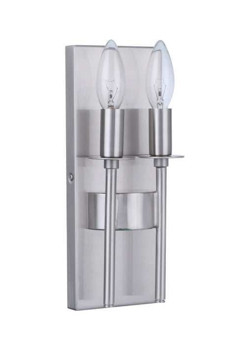 Craftmade Larrson 2 Light Wall Sconce in Brushed Polished Nickel Model: 54362-BNK