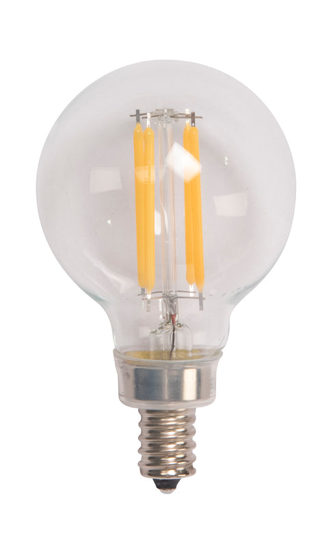 Craftmade LED Filament Bulb G16.5 Globe 5.5WG16C LED in Clear Candelabra Finish Model: 9650