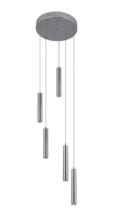 Craftmade Lexi 5 Light LED Pendant in Chrome Finish Model: 47595-CH-LED