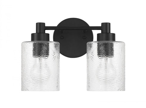 Craftmade Lyndsey 2 Light Vanity in Flat Black Model: 60202-FB