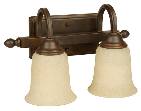 Craftmade Madison 2 Light Vanity in Aged Bronze Textured Finish Model: 15214AG2