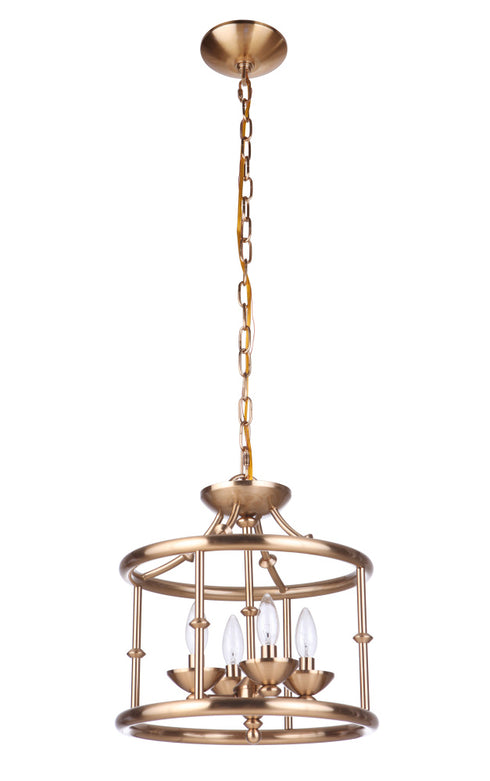 Craftmade Marlowe 4 Light Convertible Semi Flush in Satin Brass Model: 53754-SB
