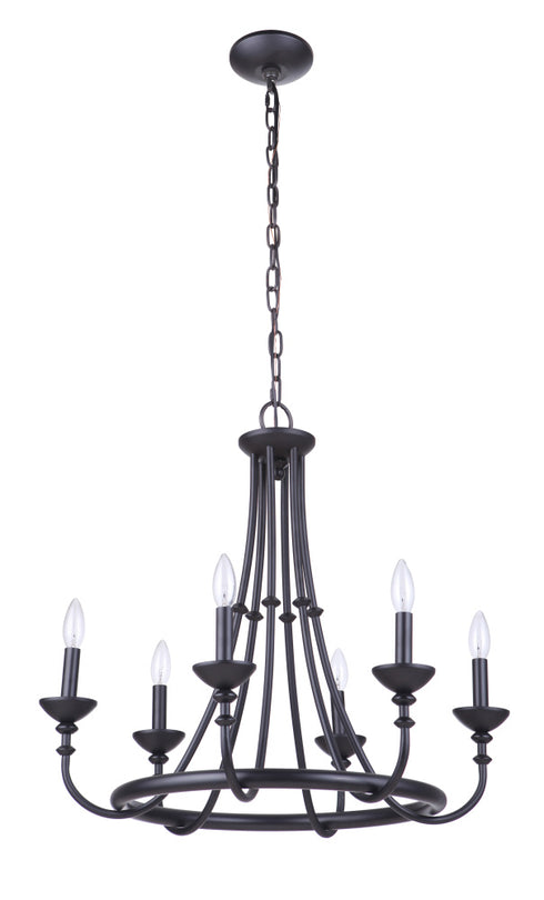 Craftmade Marlowe 6 Light Chandelier in Satin Brass Model: 53726-SB