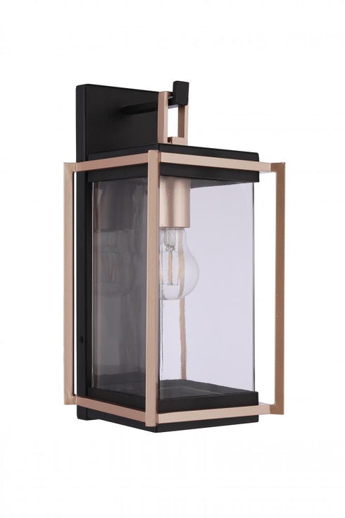 Craftmade Metalwork 1 Light Outdoor Wall Lantern in Midnigh Satin Brass in Midnight / Satin Brass Finish Model: ZA6504-MNSB