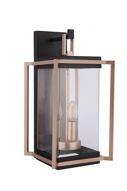 Craftmade Metalwork 3 Light Outdoor Wall Lantern in Midnigh Satin Brass in Midnight / Satin Brass Finish Model: ZA6514-MNSB