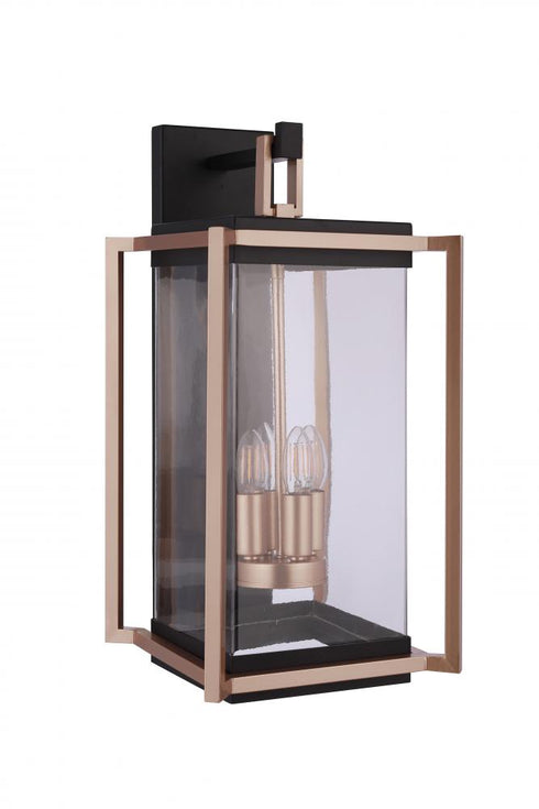 Craftmade Metalwork 4 Light Extra Large Outdoor Wall Lantern in Midnigh Satin Brass in Midnight / Satin Brass Finish Model: ZA6534-MNSB