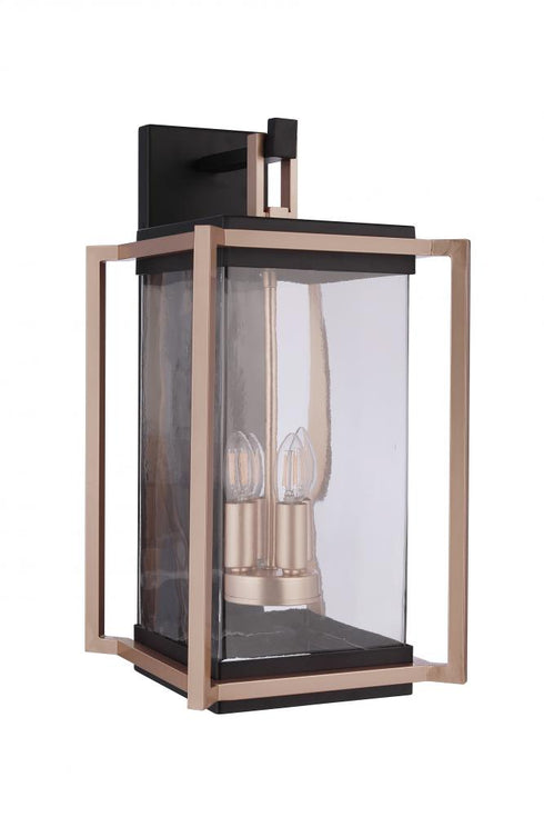 Craftmade Metalwork 4 Light Large Outdoor Wall Lantern in Midnigh Satin Brass in Midnight / Satin Brass Finish Model: ZA6524-MNSB