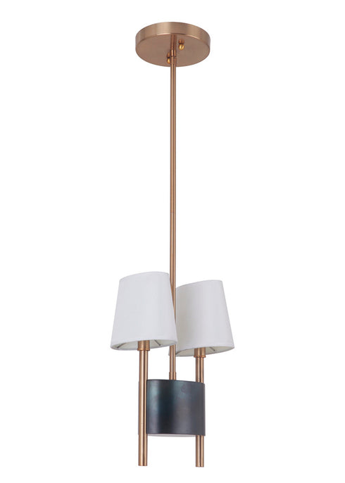 Craftmade Parker 2 Light Pendant in Fired Stee Satin Brass Finish Model: 44492-FSSB