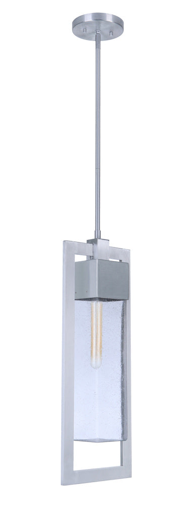 Craftmade Perimeter 1 Light Large Outdoor Pendant in Satin Aluminum Model: ZA4021-SA