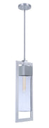 Craftmade Perimeter 1 Light Large Outdoor Pendant in Satin Aluminum Model: ZA4021-SA