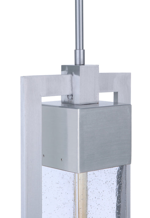 Craftmade Perimeter 1 Light Large Outdoor Pendant in Satin Aluminum Model: ZA4021-SA