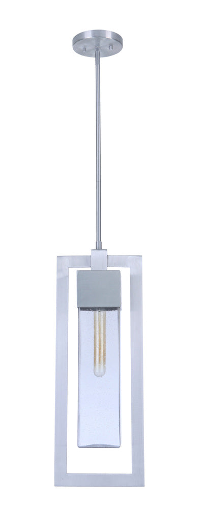 Craftmade Perimeter 1 Light Large Outdoor Pendant in Satin Aluminum Model: ZA4021-SA