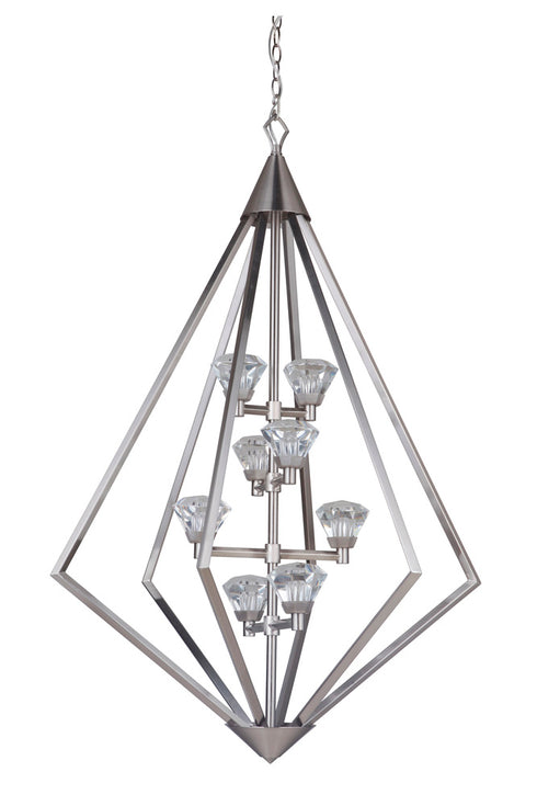 Craftmade Radiante 8 Light LED Foyer in Brushed Polished Nickel Finish Model: 49738-BNK-LED