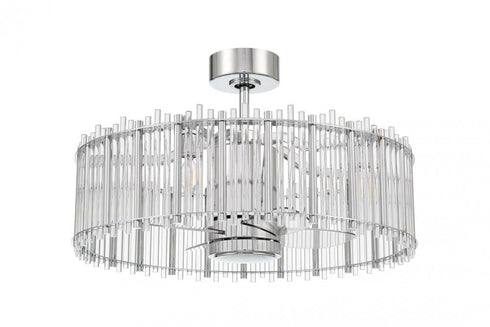 Craftmade Reveal Fandelier 24 Inch Reveal in Chrome With Clear Acrylic Blades Model: RVL28CH4