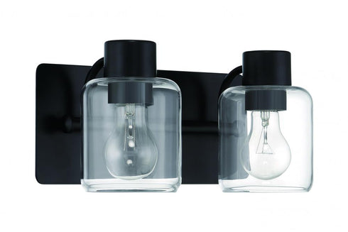 Craftmade Rori 2 Light Vanity in Flat Black Model: 17712FB2