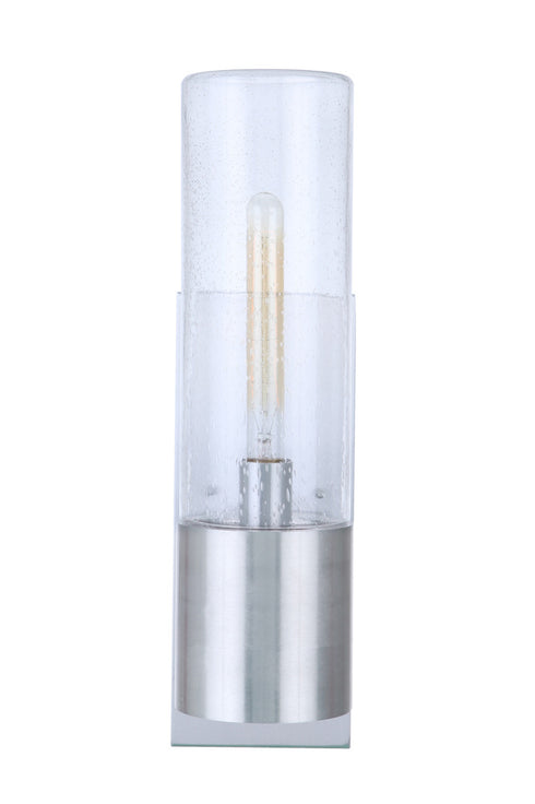 Craftmade Sabre 1 Light Outdoor Medium Wall Lantern With LED Accent in Satin Aluminum Model: ZA3910-SA-LED
