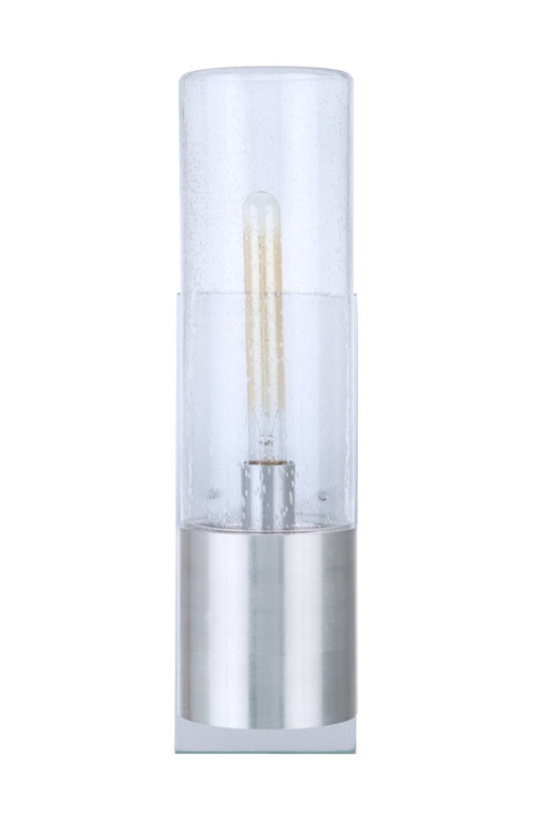 Craftmade Sabre 1 Light Outdoor Medium Wall Lantern With LED Accent in Satin Aluminum Model: ZA3910-SA-LED