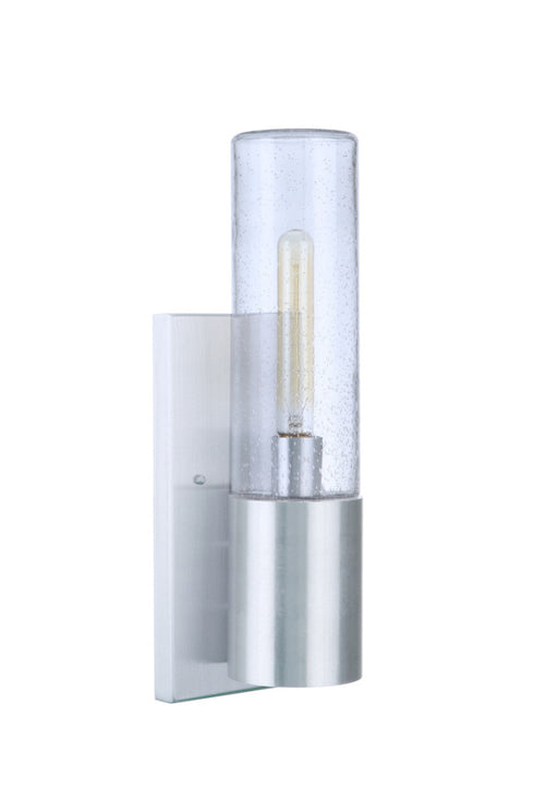 Craftmade Sabre 1 Light Outdoor Medium Wall Lantern With LED Accent in Satin Aluminum Model: ZA3910-SA-LED