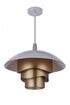 Craftmade Sculptural Statement Pendants 19 Diameter Sculptural Statement Dome Pendant with Perforated Metal Shades in Flat Blac Matte Gold in Flat Black / Matte Gold Finish Model: P1010FBMG-LED
