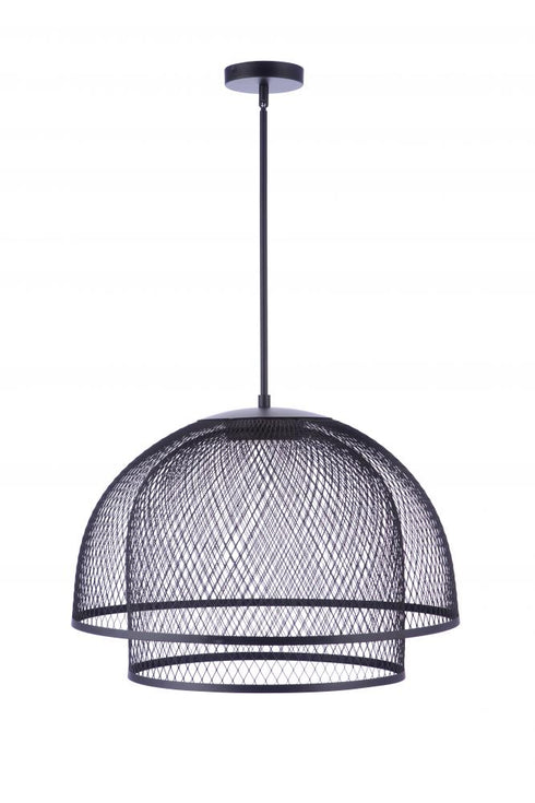 Craftmade Sculptural Statement Pendants 24.25 Inch Diameter Sculptural Statement Metal Mesh Dome 2 Shade Pendant in Brushed Polished Nickel Model: P1006BNK-LED