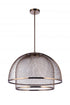 Craftmade Sculptural Statement Pendants 24.25 Inch Diameter Sculptural Statement Metal Mesh Dome 2 Shade Pendant in Brushed Polished Nickel Model: P1006BNK-LED