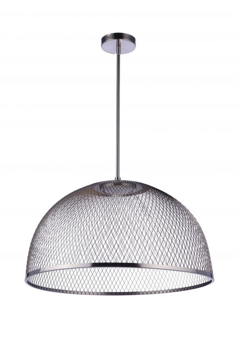 Craftmade Sculptural Statement Pendants 24.25 Inch Diameter Sculptural Statement Metal Mesh Dome Pendant in Brushed Polished Nickel Model: P1005BNK-LED