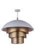 Craftmade Sculptural Statement Pendants 31.25 Dia Sculptural Statement Dome Pendant with Perforated Metal Shades in Flat Blac Matte Gold in Flat Black / Matte Gold Finish Model: P1011FBMG-LED