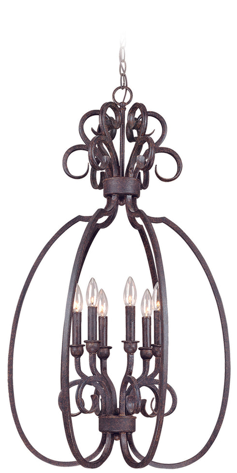 Craftmade Sheridan 6 Light Cage Foyer in Forged Metal Finish Model: 22036-FM