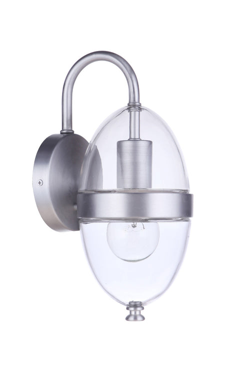 Craftmade Sivo 1 Light Small Outdoor Wall Lantern in Satin Aluminum Model: ZA3504-SA
