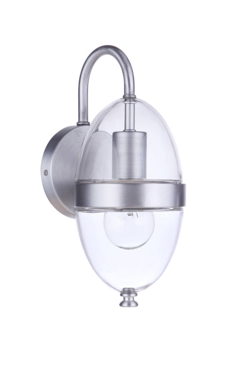 Craftmade Sivo 1 Light Small Outdoor Wall Lantern in Satin Aluminum Model: ZA3504-SA
