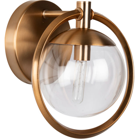 Craftmade Solar Powered Piltz 1 Light Wall Sconce in Satin Brass Model: 45501-SB