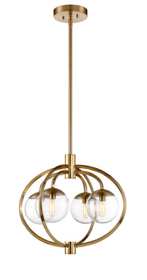 Craftmade Solar Powered Piltz 4 Light Chandelier in Satin Brass Model: 45524-SB