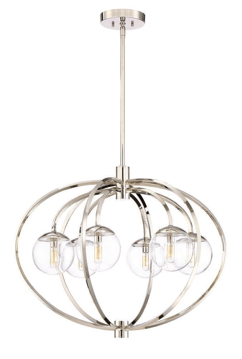 Craftmade Solar Powered Piltz 6 Light Chandelier in Polished Nickel Model: 45526-PLN